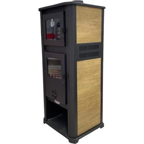 stufa a legna con forno ignip "roma" effetto legno 12 kw