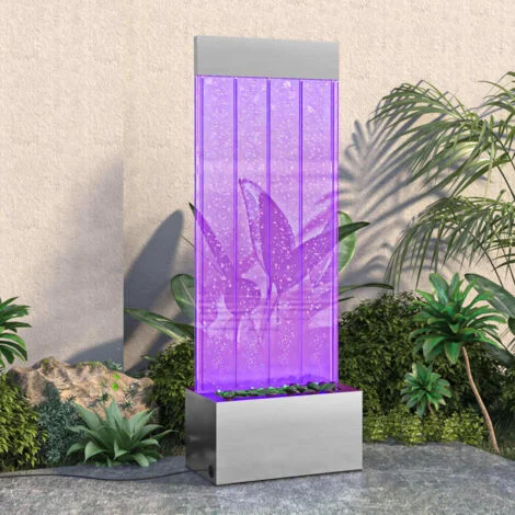 Colonna di Bolle con LED RGB Acciaio Inox e Acrilico 110 cm vidaXL