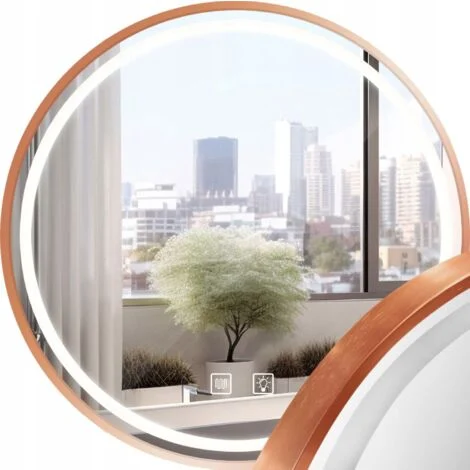 SPECCHIO LED 80CM MMJ BRUSH COPPER