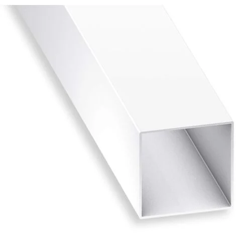 CQFD Tubo quadrato in PVC bianco 15 x 15 x 1 mm 1 m