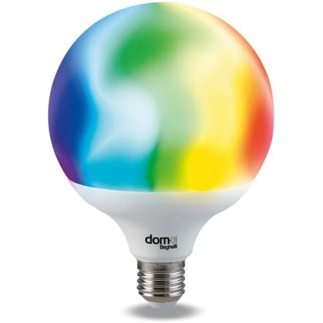 Beghelli Dom Lampadina LED Alexa Smart GLOBO E27 14W RGB-CCT WiFi-Lampada Compatible con App, Lampadine Accessori Domotica di Facile Installazione, Regolazione di Colori a Luce Calda e Luce Fredda