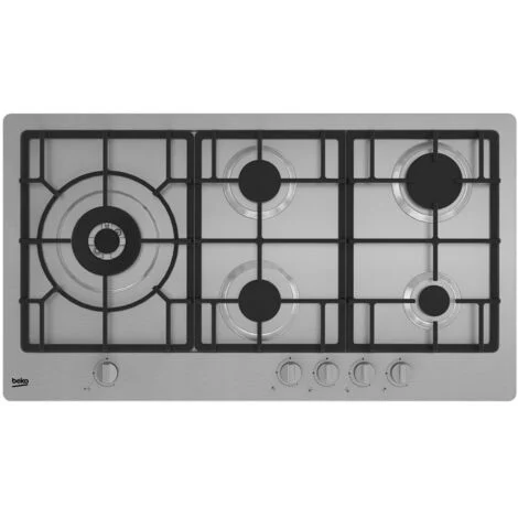 Beko HIML 95225 SXE. Colore del prodotto: Acciaio inox, Posizionamento dell'apparecchio: Da incasso, Dimensione della larghezza del piano cottura: 90 cm. Bruciatore grande: 290 W. Ti... - HIML95225SXE