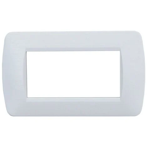 ETTROIT Placca 4 posti serie space bianca plastica satinata compatibile Living light LN85401