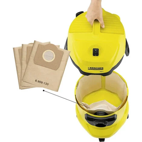 SJLERST 5 pezzi Aspirapolvere Sacchetto per la polvere Accessorio per aspirapolvere adatto per Karcher 6.959‑130.0 WD3200 WD3300 WD3500
