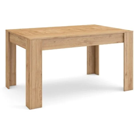Skraut Home - Tavolo da Pranzo, Cucina, Sala da pranzo, 140x90x76 cm, Per 6 persone, Tavolo Cucina, Stile moderno, Rovere