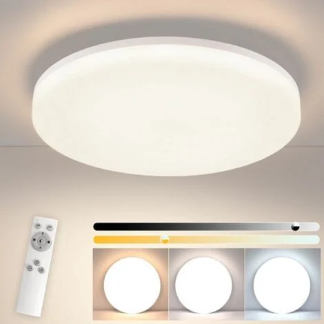 GBLY Lampada da soffitto a LED piatta - Lampada da cucina dimmerabile 18W Lampada da camera Ø22CM Lampada da soffitto rotonda da camera Lampada da bagno con telecomando IP54