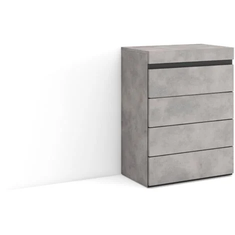 Skraut Home - Cassettiera, Mobile Armadio con cassetti, 57x75x35 cm, Camera da letto, stanza, Con Stoccaggio, Stile moderno, Grigio Cemento