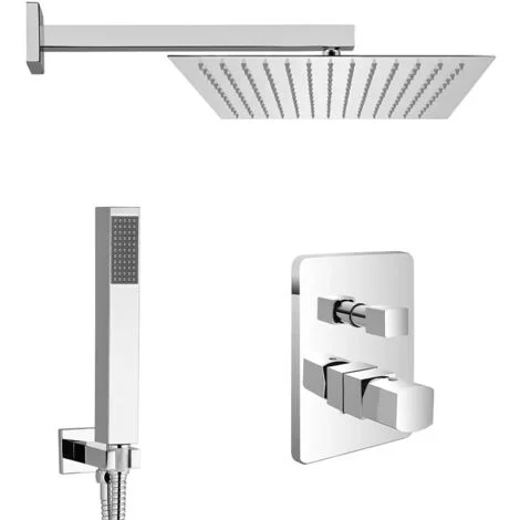 Set doccia da incasso con soffione 20 cm e kit doccia completo Lotus