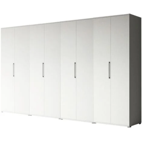 armadio 8 ante battenti bianco 320x52x207 cm