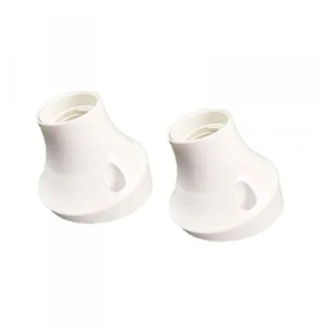 2 Pezzi Portalampade E27 da Parete con Base Inclinata in Termoplastico Bianco
