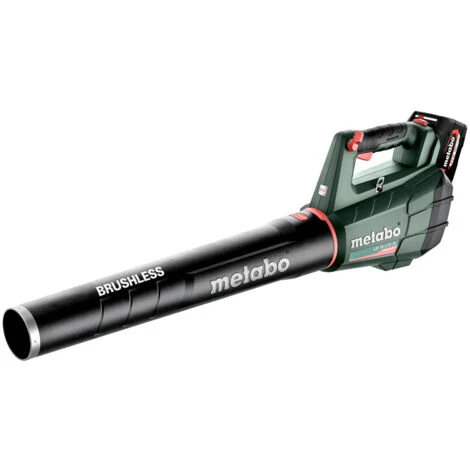 Soffiatore a batteria Metabo LB 18 LTX BL con 2 batterie da 5,2 Ah + caricabatterie ASC 55 in scatola