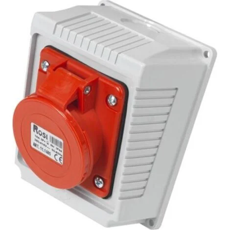 Presa industriale da parete, 380V, 3P+N+T, 16A, IP54 - Rosi 11.1415