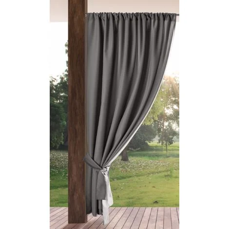 Eurofirany GARDEN Tenda per Esterni con Tasca Per Asta - 1 Pezzo. Tende impermeabili per Terazze, Tenda per Gazebo Pergolata Patio Balcone, Protezione Solare e Privacy, 155x200 cm, Grigio Scuro