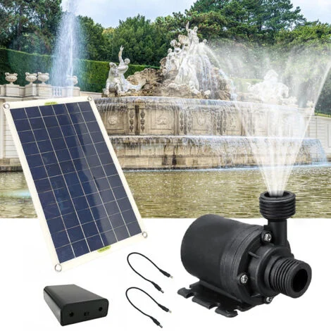 Jeffergarden Kit pompa fontana solare 20W Alimentato a pannello Sommergibile ad acqua a basso rumore 12V per Bagno per uccelli Stagno per pesci Giardino idroponico