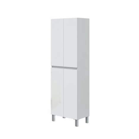 Colonna bagno a terra 60x35x182 cm bianco lucido con 4 ante - Dafne
