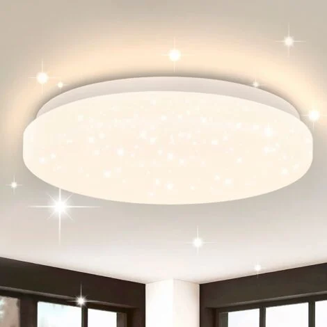 GBLY Lampada da soffitto a LED - Lampada da camera da letto con cielo stellato da 15 W Bianco caldo 21 cm Glitter Piccola stella rotonda Illuminazione da soffitto per la decorazione della cucina