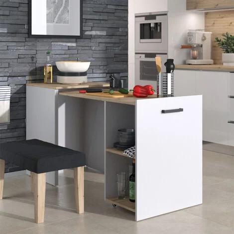 Tavolo da pranzoAdam, Greige/rovere artigianale, 60 x 50.4 cm Estensibile, Vicco