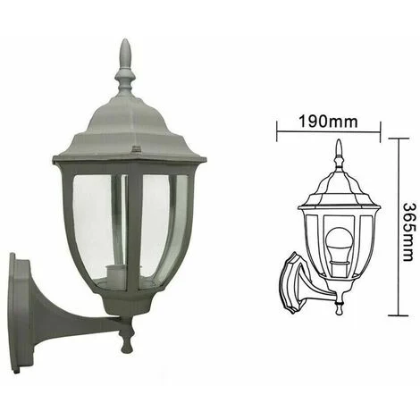 Lanterna Da Giardino Lampada A Parete Grigio Applique Per Esterno Stile Antico
