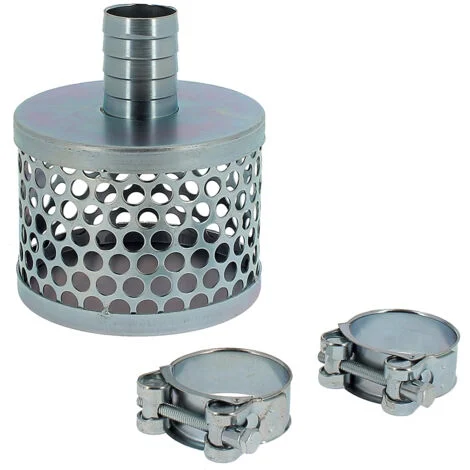 Griglia per tubo di aspirazione 50 mm + 2 collari di serraggio