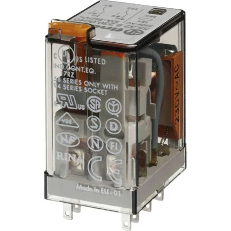 Finder 55.32.8.012.0040 Relè ad innesto 12 V/AC 10 A 2 scambi 1 pz.