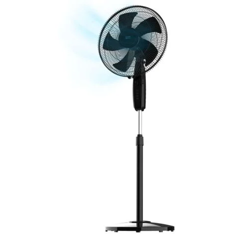 Cecotec Ventilatore a Piantana EnergySilence 515 MaxFlow Black, 45 W, diametro 40 cm, 5 lame, timer 1 ora, 3 velocità e oscillazione automatica, altezza regolabile fino a 135 cm, Nero