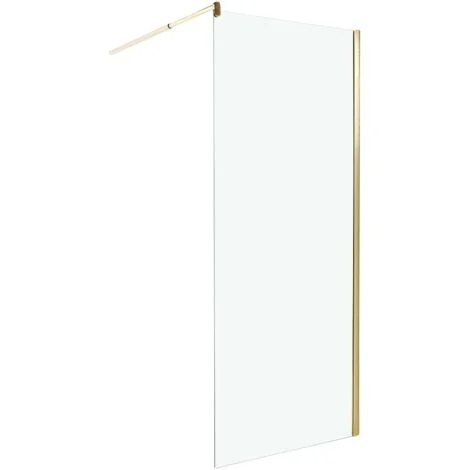 Box Doccia in Vetro Temperato Divisorio Senza Porta oro 80 x 190 cm Ahaus