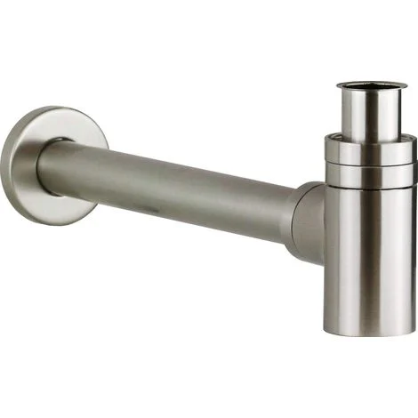 Sifone per lavabo e bidet ribassato in colore acciaio spazzolato Vicario 890/TC.07Acciaio Spazzolato