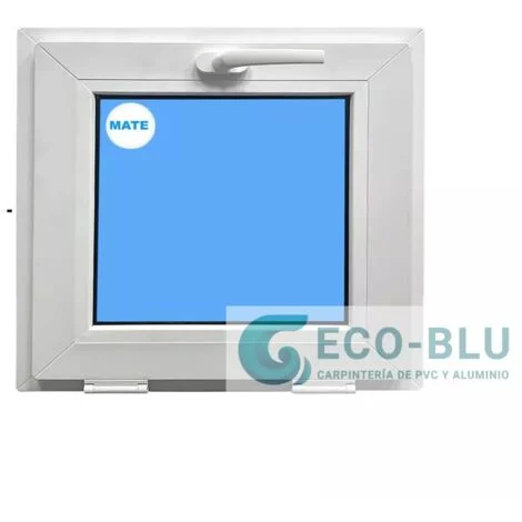 Finestra in PVC L500 mm x H400 mm Bianco, A Vasistas Vetro Satinato