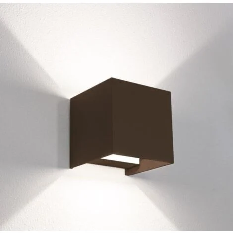 Century applique led updown quadrato corten 20w 3000k-4000k-6500k udsco-2012