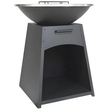 Barbecue plancha braciere in acciaio L81 x l81 x H96 cm Nero - CORVERA