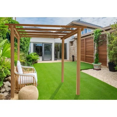 Pergola in Legno 240x240 cm, in Pino Massello Impregnato 9x9 cm, ALTEZZA 240 cm