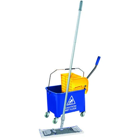 Set professionale per la pulizia dei pavimenti Unger (incluso secchio doppio mobile 15 L, copri panno in microfibra e supporto per patta piatta) 79078
