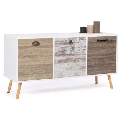BAHIA 113 cm Credenza bassa scandinava a 3 ante