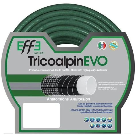 Tubo Tricoalpin Evo bianco-verde 5 strati 3/4" 50 MT - GIARDINO IRIGAZIONE GIARDINAGGIO