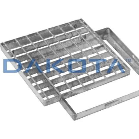 Griglia zincata quadrata con telaio 35 x 35 cm