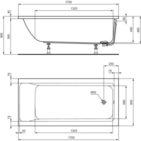 IDEAL STANDARD Vasca Inc.C.AirVan 170X80