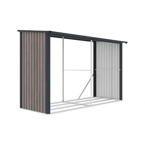 Casetta ceppi di legno Acciaio galvanizzato effetto Legno 5,78m3 8 steri L302xP119xH190cm - VARWOOD