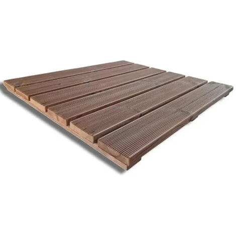 Pedana doccia antiscivolo in legno THERMO WOOD, 78x78 cm