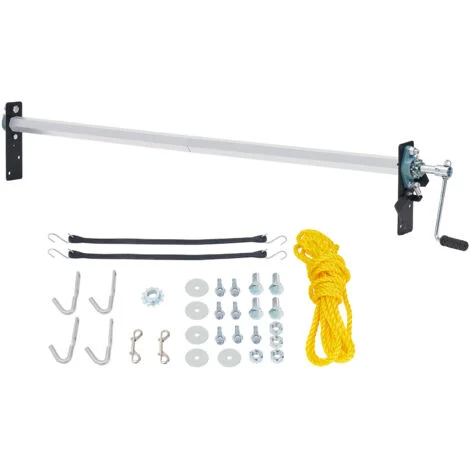 Mophorn Kit rullo per telone a manovella, larghezza da 64" a 104", lega di alluminio, rullo per telone per autocarri con cassone ribaltabile manuale con maniglia rivestita in spugna da 7"