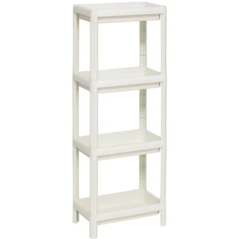 Scaffale a 4 livelli in plastica bianca - 5five