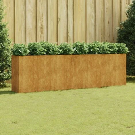 Fioriera Rialzata da Giardino，Flowerpot，Fioriera Da Esterno 280x40x80 cm in Acciaio Corten CNWI142061 BonneVie