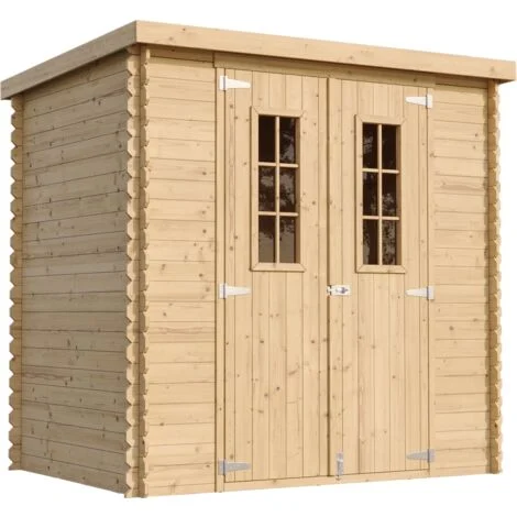 TIMBELA M311C Casetta da Giardino in Legno per Esterni - L204xL142xA200cm/2.22m2 - Piccola Casetta in Legno, Rimessa Attrezzi, Deposito Bici