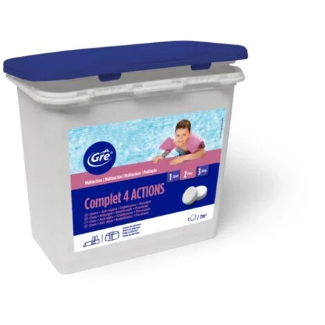 trattamento 4 azioni per piscine tavolette da 30 gr1 kg