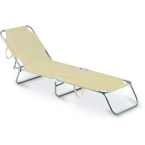 Garden Friend Lettino pieghevole Maiorca in Acciaio 55x188x24h cm Colore Beige