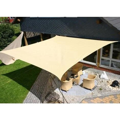 Tenda a vela telo quadrato ombreggiante ecrù per arredo esterno giardino camping