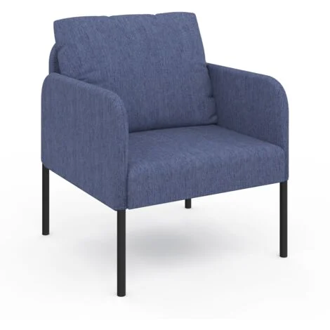 Poltrona AUGUSTE tessuto blu gambe in metallo nero