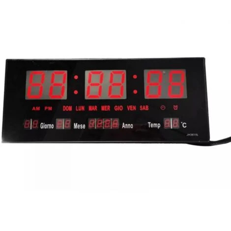 Orologio digitale da parete led datario display con sveglia temperatura JH-3615