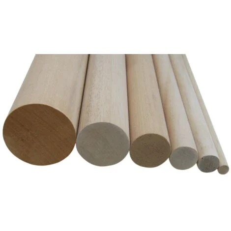 Tondo in legno di ayous per modellismo diametro 10 x 1000 mm