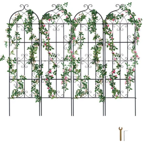 Mophorn Traliccio da giardino per piante rampicanti, 71 x 20 pollici, 4 confezioni, metallo antiruggine, abbellisci il tuo giardino
