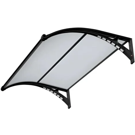 pensilina essenza in policarbonato opaco con led e profilo centrale nero 150x100 cm